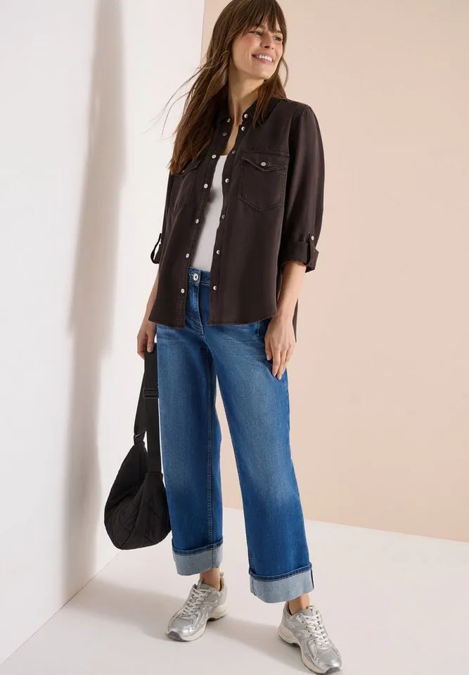 CECIL Klassische Bluse Bluse mit Hemdkragen und Turn-Up – Produktbild 5 von 5