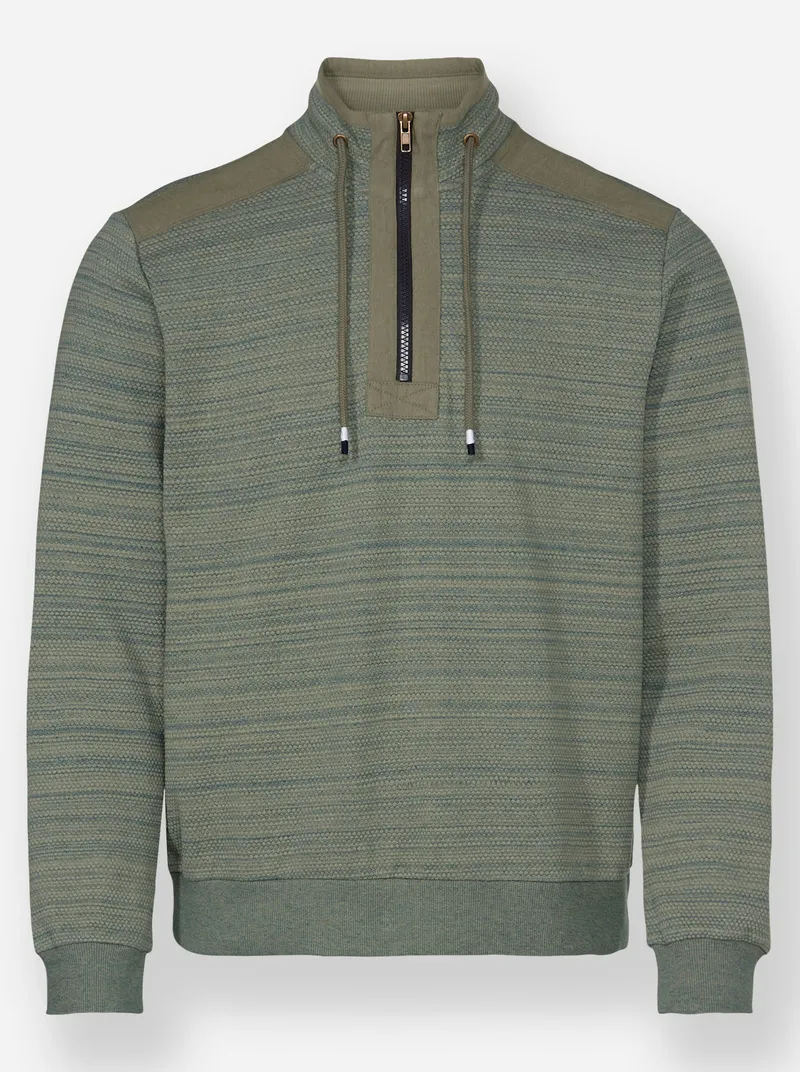 marco donati Sweatshirt khaki-meliert, Khaki-meliert, – Produktbild 2 von 2