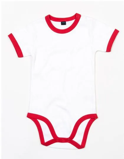 Babybugz Babybugz Baby Strampler Bodysuit Kurzarm, White/red, – Produktbild 2 von 3