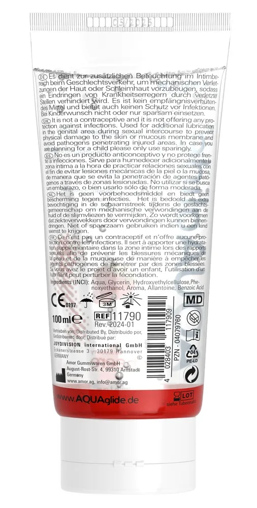 Gleitgel „AQUAglide Erdbeere“ auf Wasserbasis – Produktbild 2 von 2