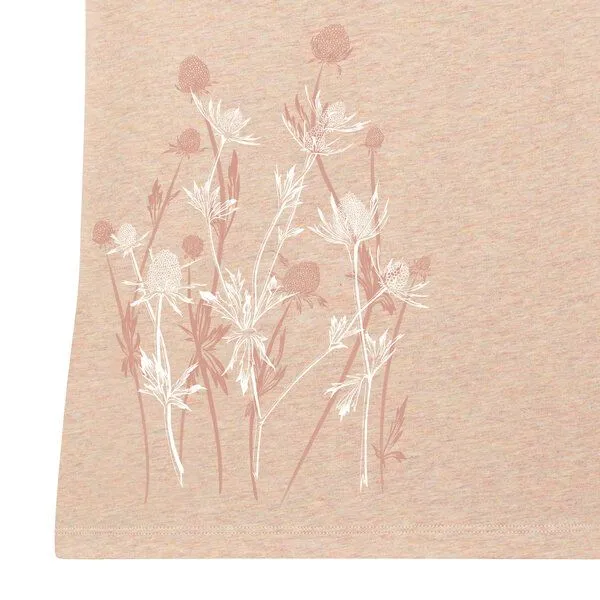 Spangeltangel Spangeltangel Damenshirt mit Distel-Motiv aus Bio-Baumwolle, Natur-Motiv, Rosé, – Produktbild 2 von 3