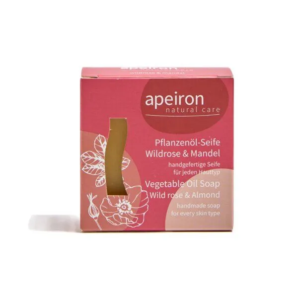 Apeiron Apeiron Pflanzenöl-Seife Wildrose & Mandel 100g – Produktbild 1 von 4