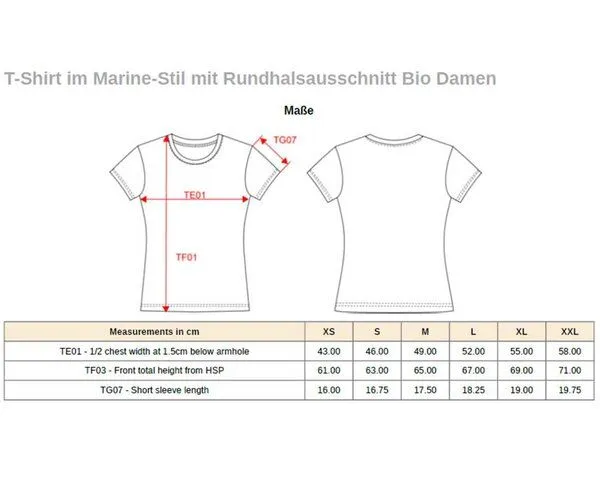 YTWOO YTWOO Nachhaltiges Damen-T-Shirt mit Rundhalsausschnitt im Marine-Stil, Weiß/navy gestreift, – Produktbild 2 von 2