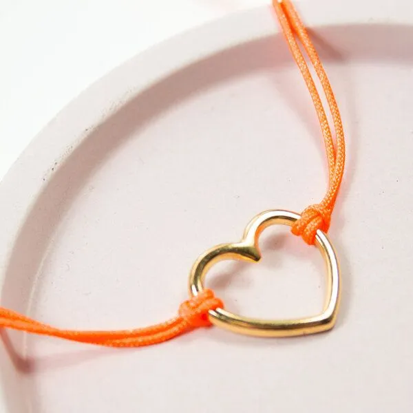 Bow & Hummingbird Bow & Hummingbird Armband auf Karte - Herz - Liebe, Neon-orange, – Produktbild 1 von 4