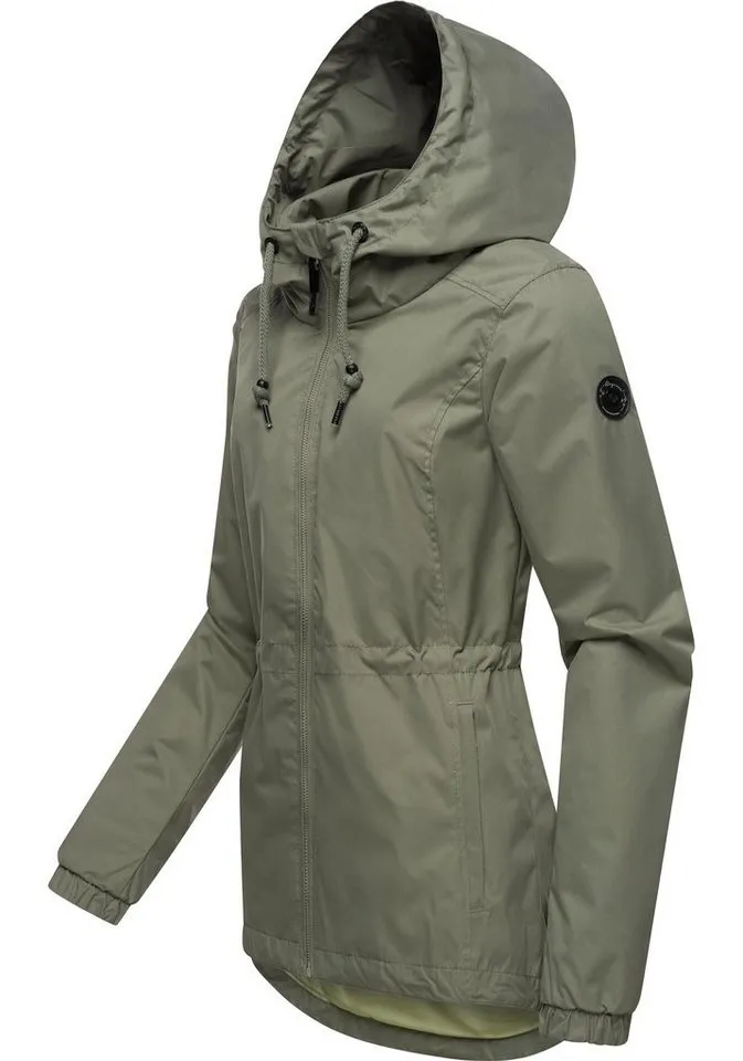 ragwear ragwear Outdoorjacke Danka Wasserdichte Übergangsjacke mit großer Kapuze, Gelb|grün, – Produktbild 3 von 5