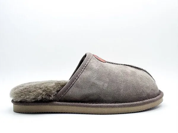 thies Pantoffel aus Schaffell "thies Grumpy Dad Slipper", fair produziert, Elephant grey, – Produktbild 2 von 4