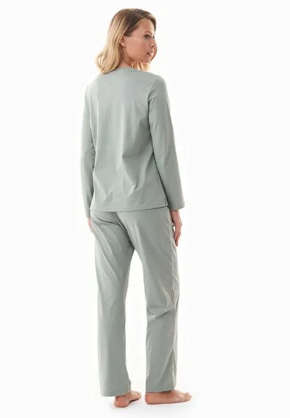 ORGANICATION ORGANICATION TIEERRA | Pyjama-Set aus Bio-Baumwolle, Sage green, – Produktbild 3 von 4