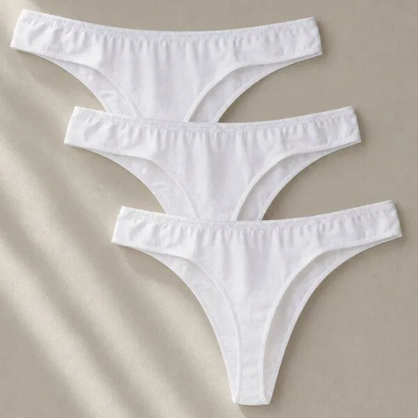 comazo|earth comazo|earth Fairtrade String low cut 3er Pack | GOTS zertifiziert, Weiss, – Produktbild 3 von 4