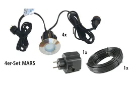 woodstore24 Komplettset Einbauleuchte MARS - 4er Set = 4 x Mars + Kabel 10 m + Trafo – Produktbild 1 von 1