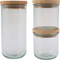 3er-Set Aufbewahrungsgläser aus Recyclingglas, mit Deckel – Produktbild 1 von 1