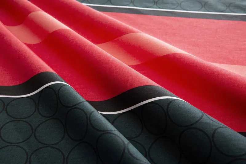 OTTO home Bettwäsche Circle in Gr. 135x200, 155x220 cm u.a. Bettwäsche-Set gestreift, Linon, 2 teilig, Bettwäsche aus Baumwolle mit Streifen-Design, moderne Bettwäsche, Rot, – Produktbild 4 von 6