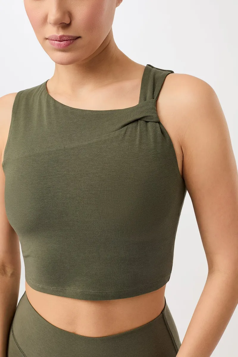 mandala MANDALA Damen vegan Top Serenity Leaf Green, Olivgrün, – Produktbild 2 von 2