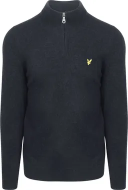 Lyle and Scott Lyle & Scott Half Zip Pull Merino Lammwolle Marine - Größe M – Produktbild 1 von 1