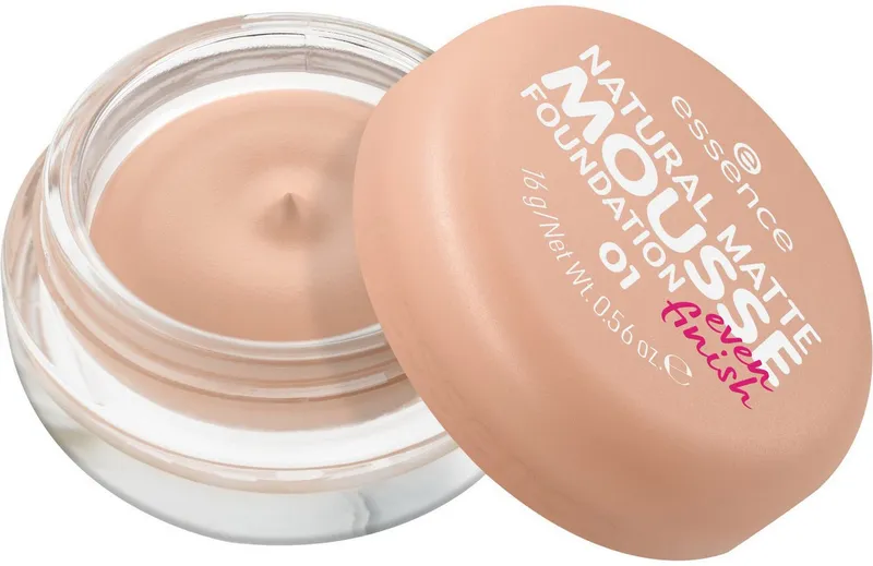Essence Foundation NATURAL MATTE MOUSSE, 3er Pack, mit Clean-Beauty-Textur, Beige, – Produktbild 3 von 5