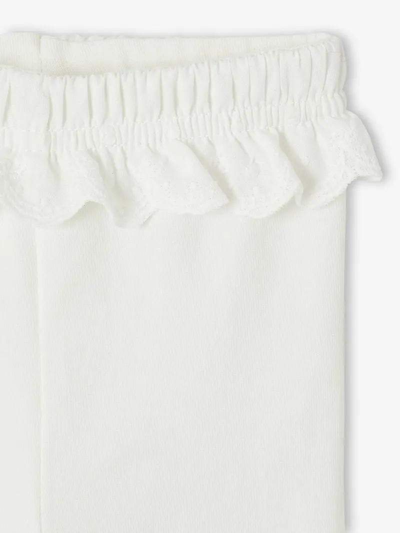 Vertbaudet Jersey-Leggings mit Volants Mädchen Baby, Wollweiß, – Produktbild 2 von 2