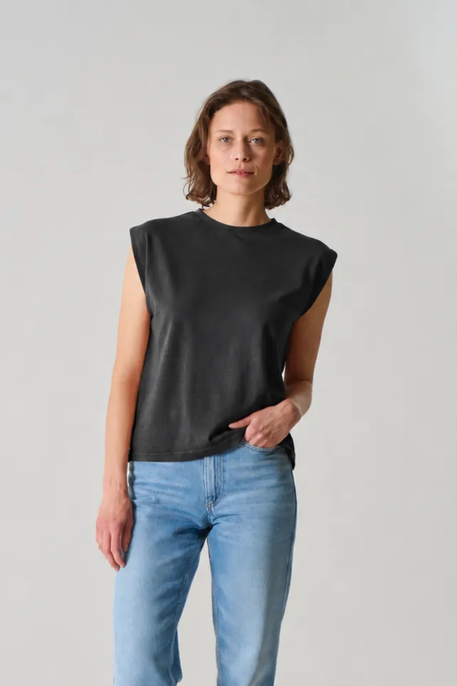 HempAge Hempage Damen vegan Ärmelloses T-Shirt Schwarz, Schwarz, – Produktbild 2 von 2