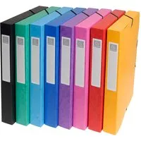 Exacompta 8 Exacompta Archivboxen, Colorspan-Karton, 600 g/m², DIN A4, Gummizug, RB 25 mm, sortiert – Produktbild 1 von 1