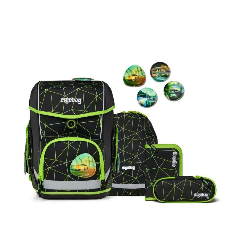 Ergobag Ergobag Schulranzen Cubo (5tlg., inkl. Sportbeutel, Federmäppchen, Schlampermäppchen und Kletties), Cybär race, – Produktbild 1 von 5