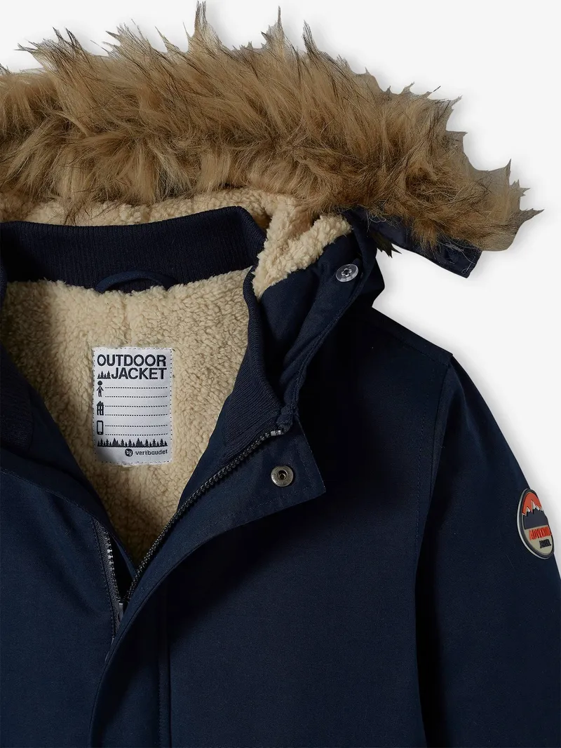 Vertbaudet Vertbaudet Jungen Winterjacke mit Teddyfleece-Futter, Marine, – Produktbild 3 von 3