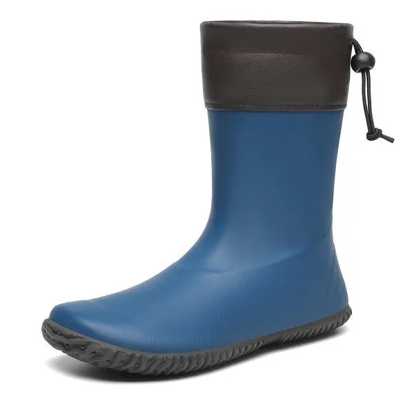 SAGUARO SAGUARO Gummistiefel Barfußschuhe vegan Winter Regen Stiefel Naturkautschuk gefüttert, Blau, – Produktbild 1 von 4