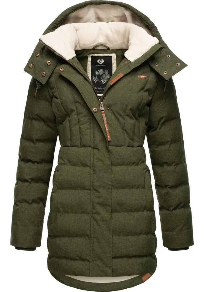 ragwear ragwear Kurzmantel Ashanta Wasserdichter Winterparka mit gefütterter Kapuze, Grün, – Produktbild 2 von 5