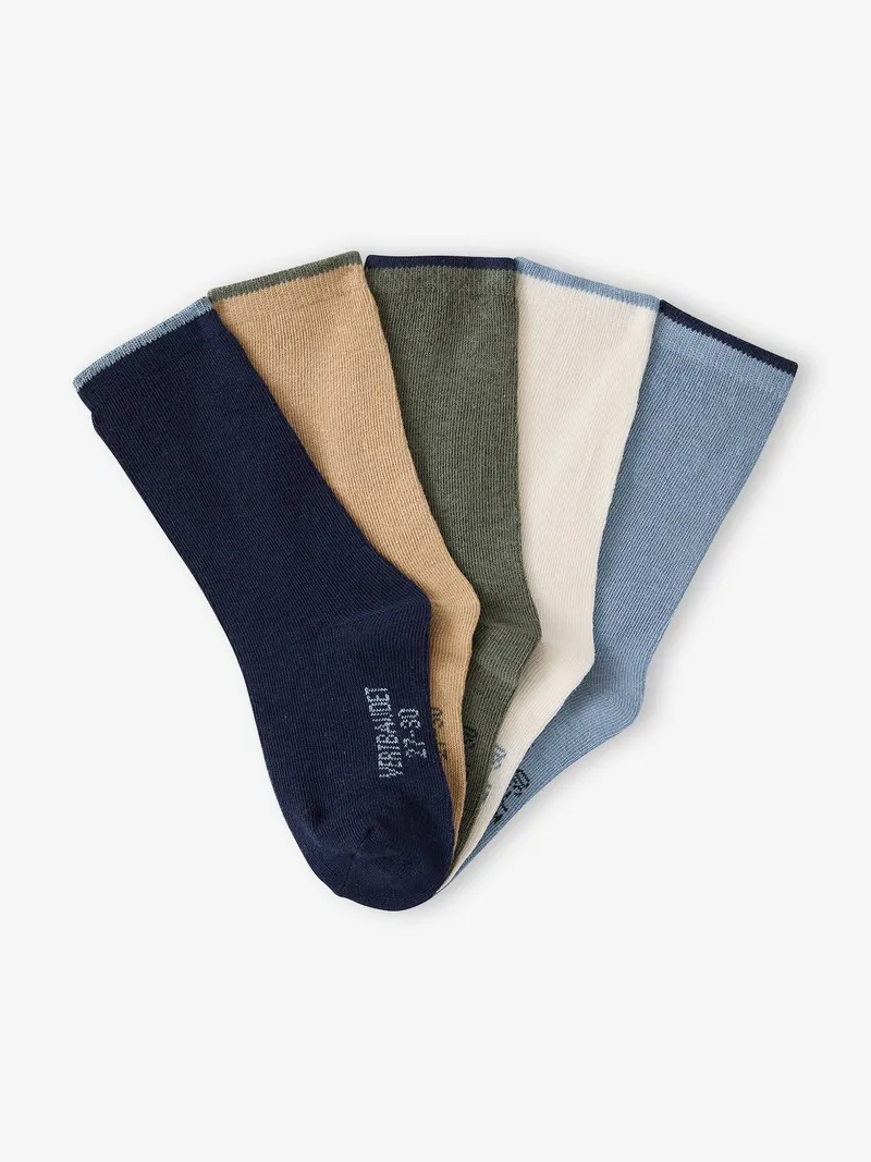 Vertbaudet 5er-Pack Jungen Socken BASIC, Beige, – Produktbild 2 von 2