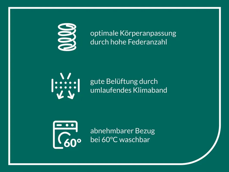 Taschenfederkernmatratze ProVita First Class T, Top-Preis/Leistung, fan, 24 cm hoch, Über 1600 5-Sterne-Bewertungen, Matratze in 90x200 cm, 140x200 cm, Weiß, – Produktbild 4 von 4