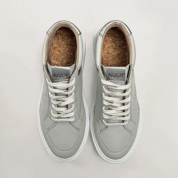 AGAZI AGAZI BLANKA - apple leather sneakers, Grey, – Produktbild 3 von 4