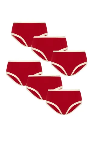 Albero Natur Albero Natur Damen vegan Multipack 6x Hipsters Mit Spitze, Rot, – Produktbild 2 von 2