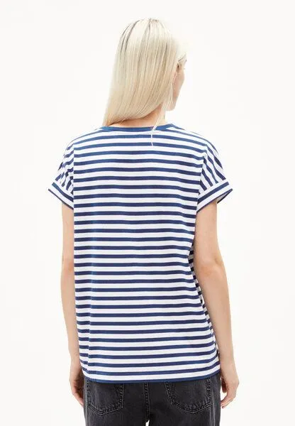 ARMEDANGELS ARMEDANGELS IDAARA STRIPES Damen T-Shirt aus Bio-Baumwolle, White-lapis blue, – Produktbild 2 von 4