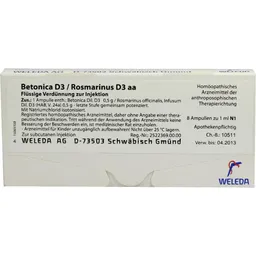 Weleda WELEDA BETONICA D 3/Rosmarinus D 3 Ampullen 8X1 ml Ampullen – Produktbild 1 von 1