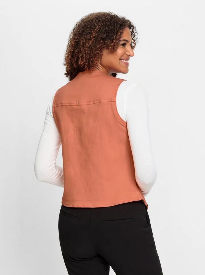 Witt Witt Jerseyweste Jeans-Weste, Orange, – Produktbild 2 von 4