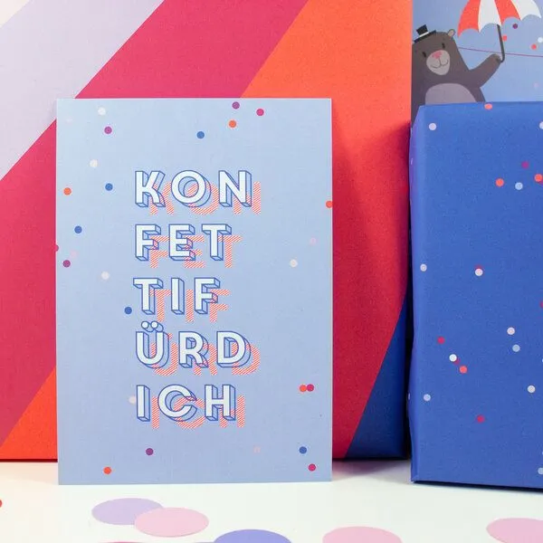 Bow & Hummingbird Bow & Hummingbird Postkarte Konfetti für Dich – Produktbild 2 von 2
