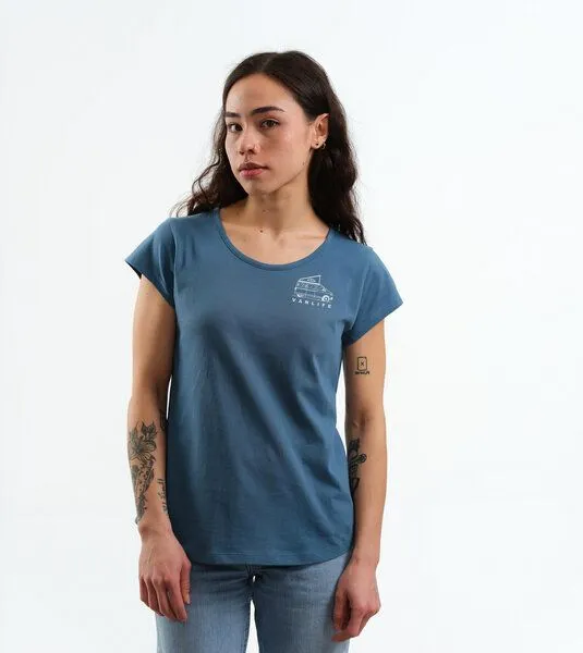 Gary Mash GARY MASH Shirt Asheville Vanlife Miniprint aus Bio-Baumwolle, Seeblau (blau), – Produktbild 4 von 4