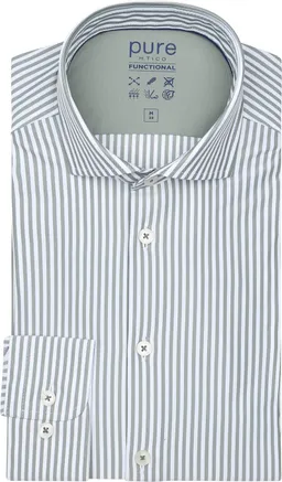 Pure Pure The Functional Shirt Streifen Grün - Größe 38 (S) – Produktbild 1 von 1