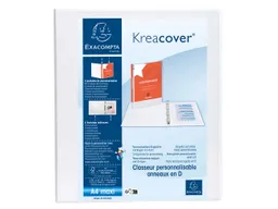 Exacompta 10 Exacompta Ringbücher "Kreacover", DIN A4 Maxi, 2 Ringe 40 mm, RB 64 mm, 2 Taschen, weiß – Produktbild 1 von 1