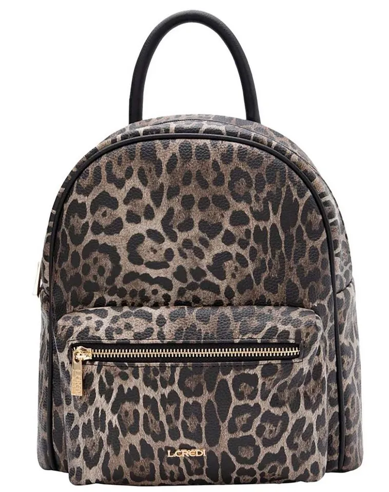 L. CREDI Cityrucksack L.CREDI Damen Rucksack PHAEDRA schwarz-mix, Braun|schwarz, – Produktbild 2 von 5
