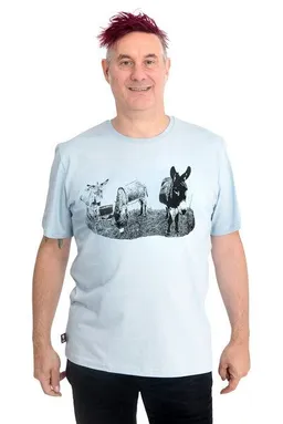 Hirschkind Hirschkind Fair-Trade-Männershirt "Eselcombo" - Made in Kenia - hellgrau – Produktbild 1 von 1