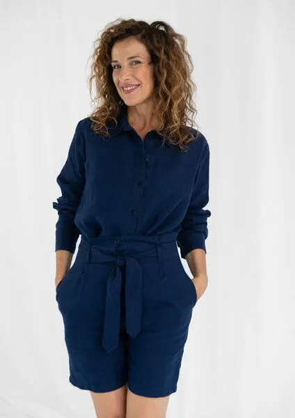 Sophia Schneider-Esleben Sophia Schneider-Esleben Paperbag Shorts Gita aus Bio Baumwolle, Blau, – Produktbild 2 von 4