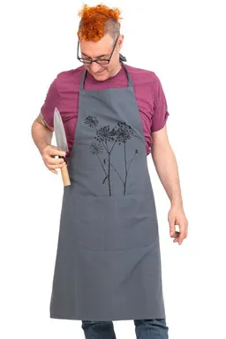 Hirschkind Hirschkind Handgewebte graue Fair-Trade & Bio-Kochschürze "Schierling" – Produktbild 1 von 1