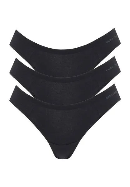 ORGANICATION ORGANICATION KAVINN | Tanga aus Bio-Baumwolle und TENCEL Modal im 3er-Pack, Black, – Produktbild 1 von 4