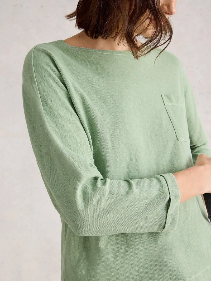 White Stuff Dolman Top Demi - 48, Mittelgrün, – Produktbild 3 von 4