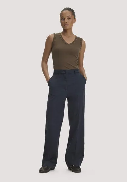 hessnatur hessnatur Hose Straight Leg Relaxed aus TENCEL Lyocell mit Bio-Baumwolle, Marine, – Produktbild 1 von 3