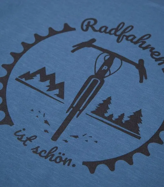 päfjes päfjes Radfahren ist schön / Gravel - Fair gehandeltes Männer T-Shirt - Slub, Blau, – Produktbild 3 von 3