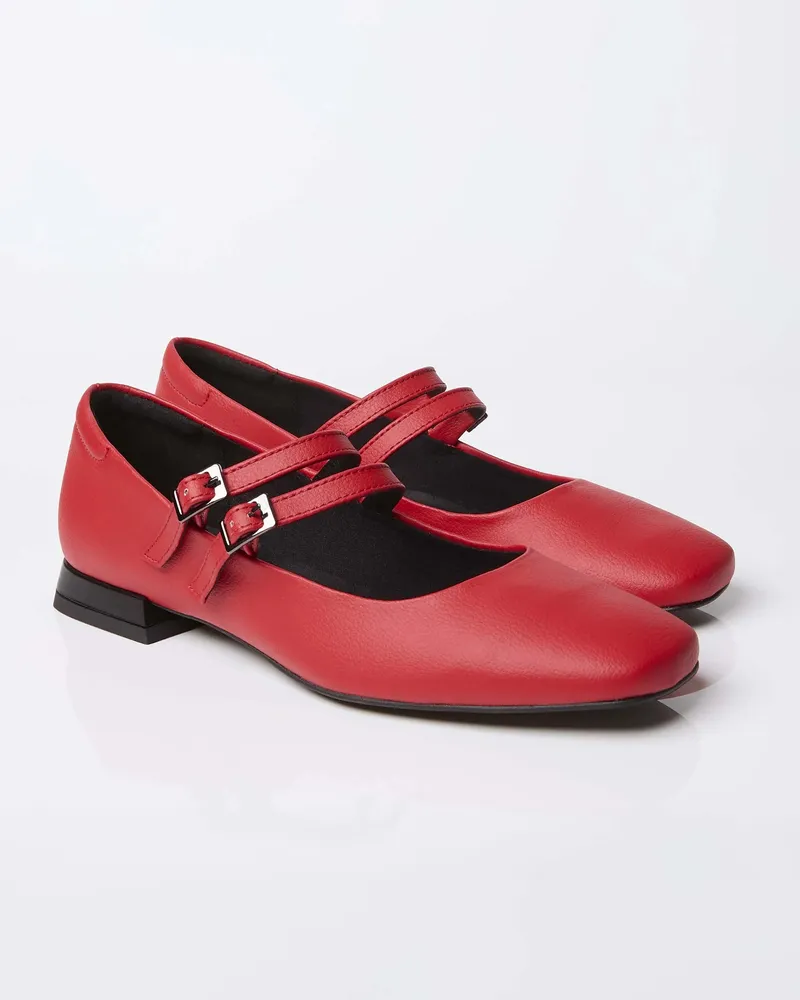 BOHEMA BOHEMA Damen vegan Ballerinas Mary Jane Strawberry Rot, Rot, – Produktbild 2 von 2