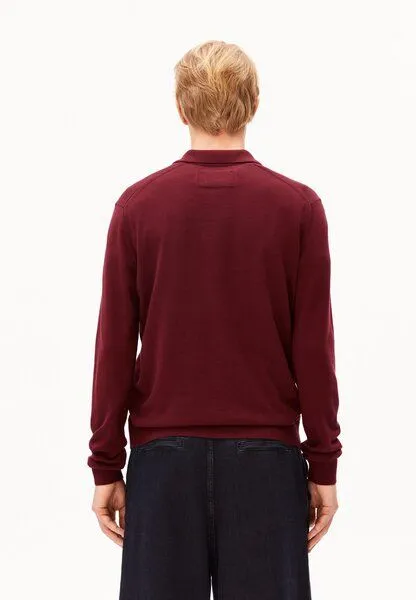 ARMEDANGELS ARMEDANGELS KNIT POLO Herren Polo aus Bio-Baumwolle, Velvet red, – Produktbild 2 von 4