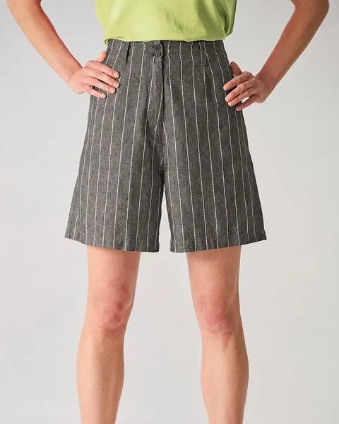 HempAge HempAge Gestreifte Damenhose Hanf/Biobaumwolle, Asphalt(grau), – Produktbild 1 von 4