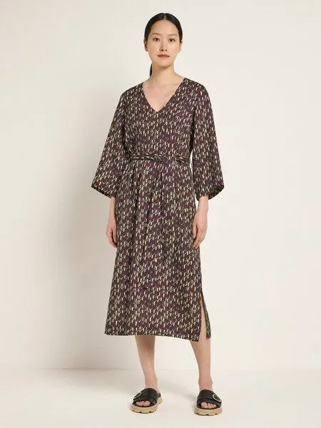 LANIUS LANIUS Midikleid aus TENCEL Lyocell, Dark berry, – Produktbild 2 von 4