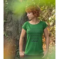 päfjes päfjes ZickZack Zacken - Fair gehandeltes Tencel Frauen T-Shirt, Grün, – Produktbild 1 von 1