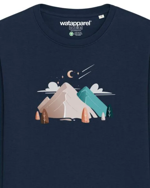 watapparel watapparel Sweatshirt Unisex Night & Clouds, French navy, – Produktbild 3 von 4